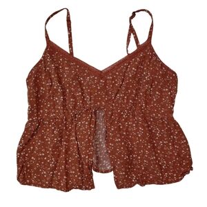 Hollister Rust Floral Spaghetti Strap Tank Top